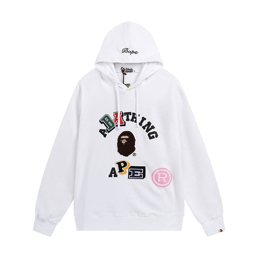 Ape Hoodie Shark Head Sweater Colored Letter Print Fall/Winter Hooded Jacket