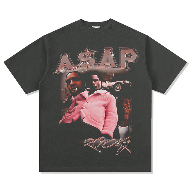 Marcas streetwear usa vintage A $APROCKY print short sleeve t-shirt