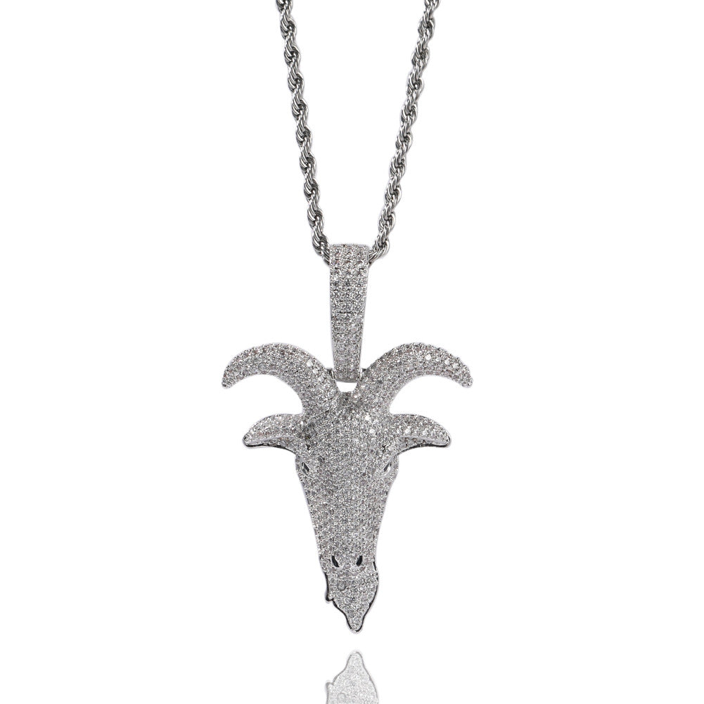Jewelry Copper Zircon Goat Animal Men's Pendant Fashion Animal St. Valentine's Spectrum