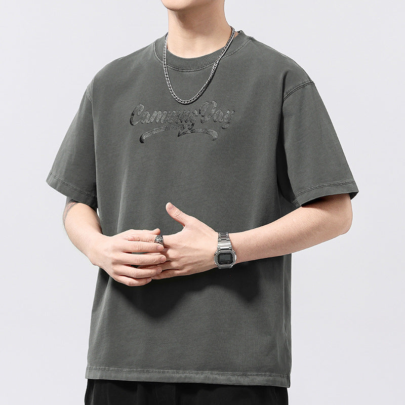 Men T-shirts Printed Short Sleeve Summer Loose Top