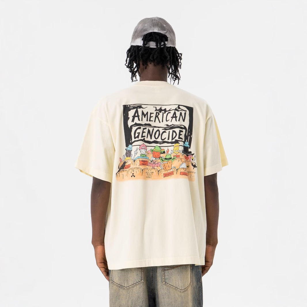 Vintage 90s Hip Hop Clothing Summer Loose Casual Short Sleeve T-Shirt