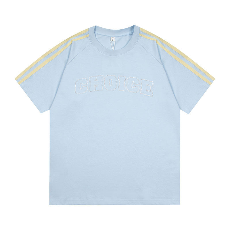 Vintage Usa Shirt Vintage Alphabet Short Sleeve T-Shirt Loose Top