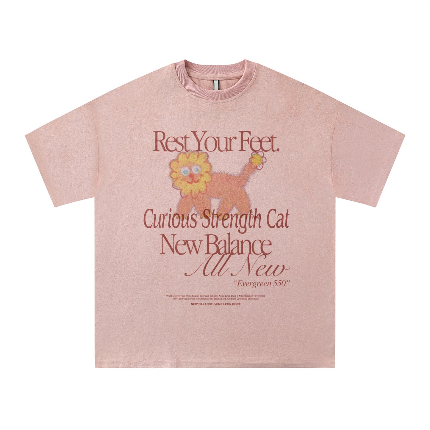 Distorted vintage cute sunflower lion short sleeve t-shirt
