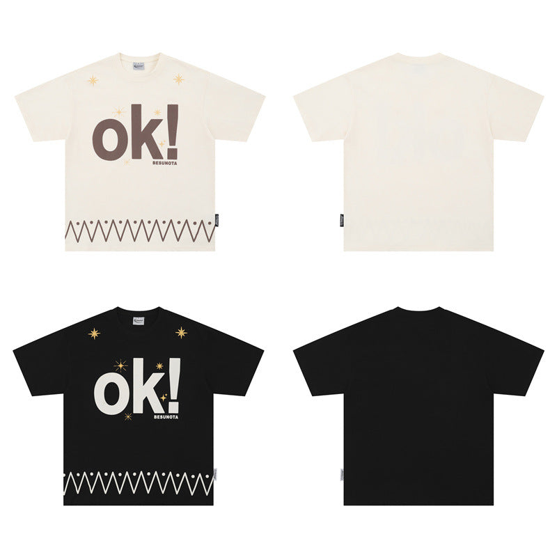 Camisetas streetwear Summer Vintage Hip Hop Casual Loose Short Sleeve T-Shirt
