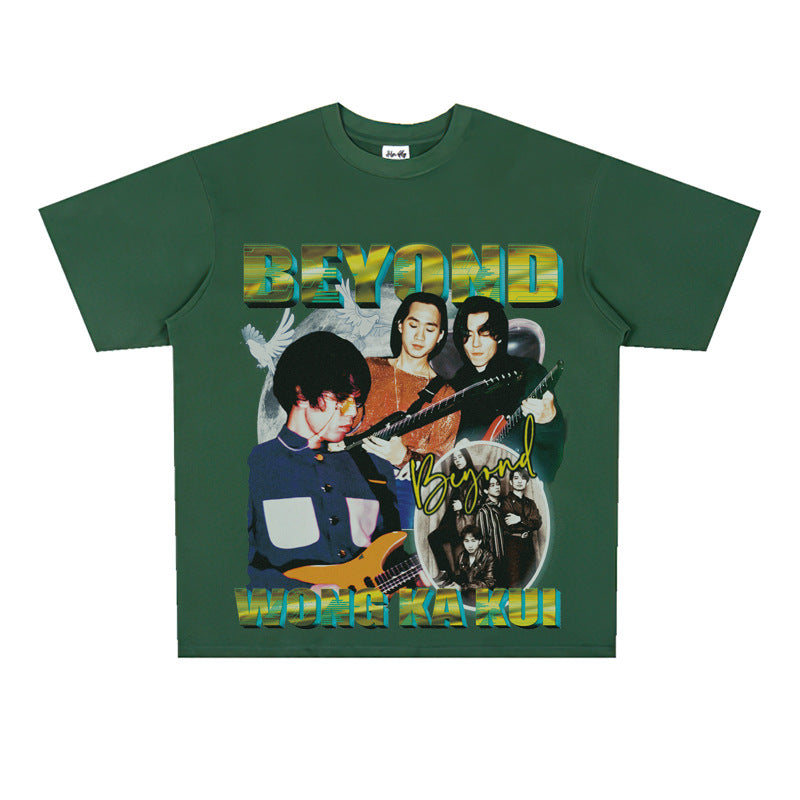 Film Star T Shirt Rock beyond Band Printed Loose Retro Cotton T-shirt for Men and Women
