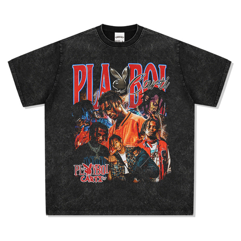 New york hip hop shop vintage hip hop carter print short sleeve t-shirt