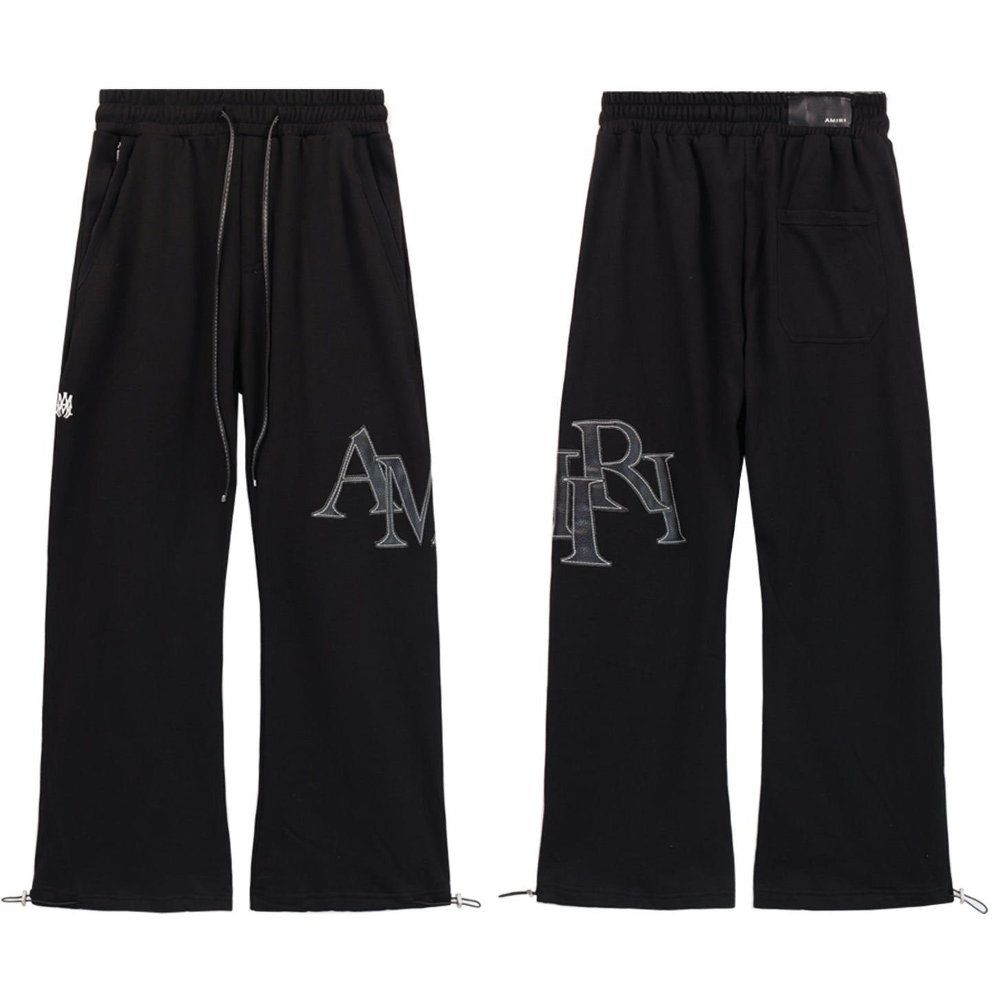 Amiri Pants Sticker Logo Loose Casual Zip Pocket Pants
