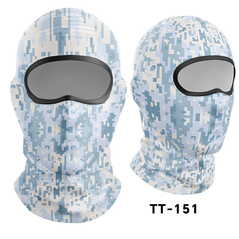 Cycling Windproof Hood Camouflage Python Ice Silk Mask Sunscreen Windproof