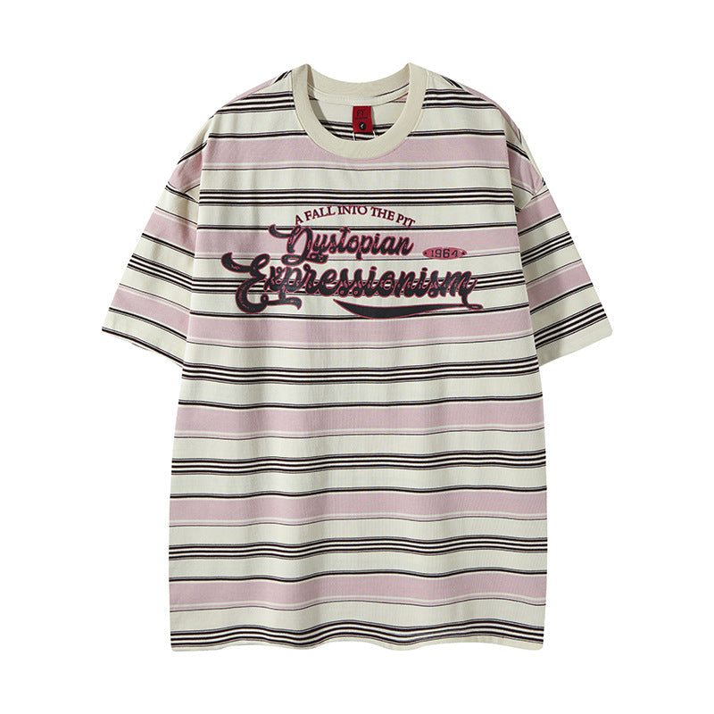 Distorted vintage summer short-sleeved t-shirt loose casual top