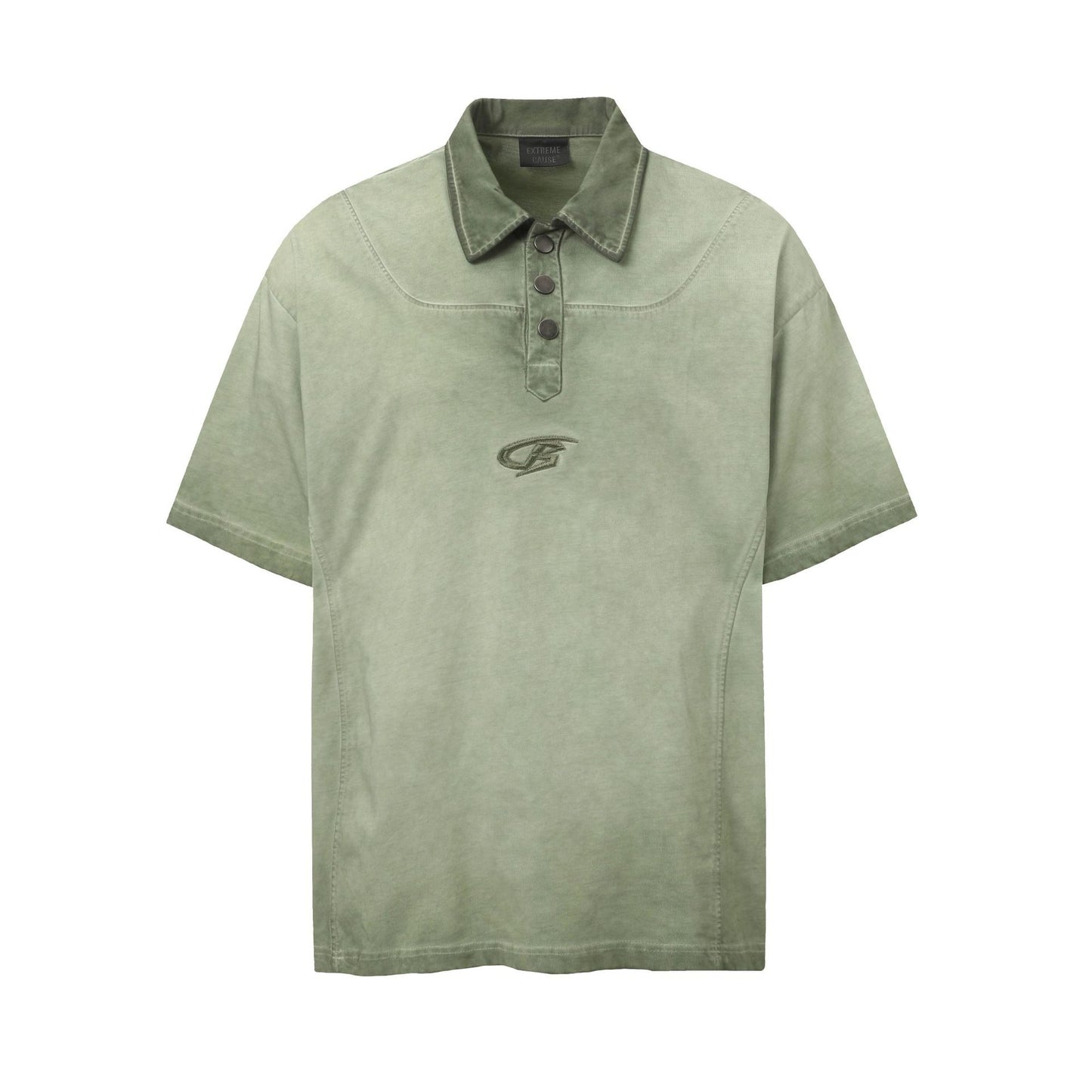 Hip Hop Clothing Vintage Washed POLO Shirt Lapel T-Shirt