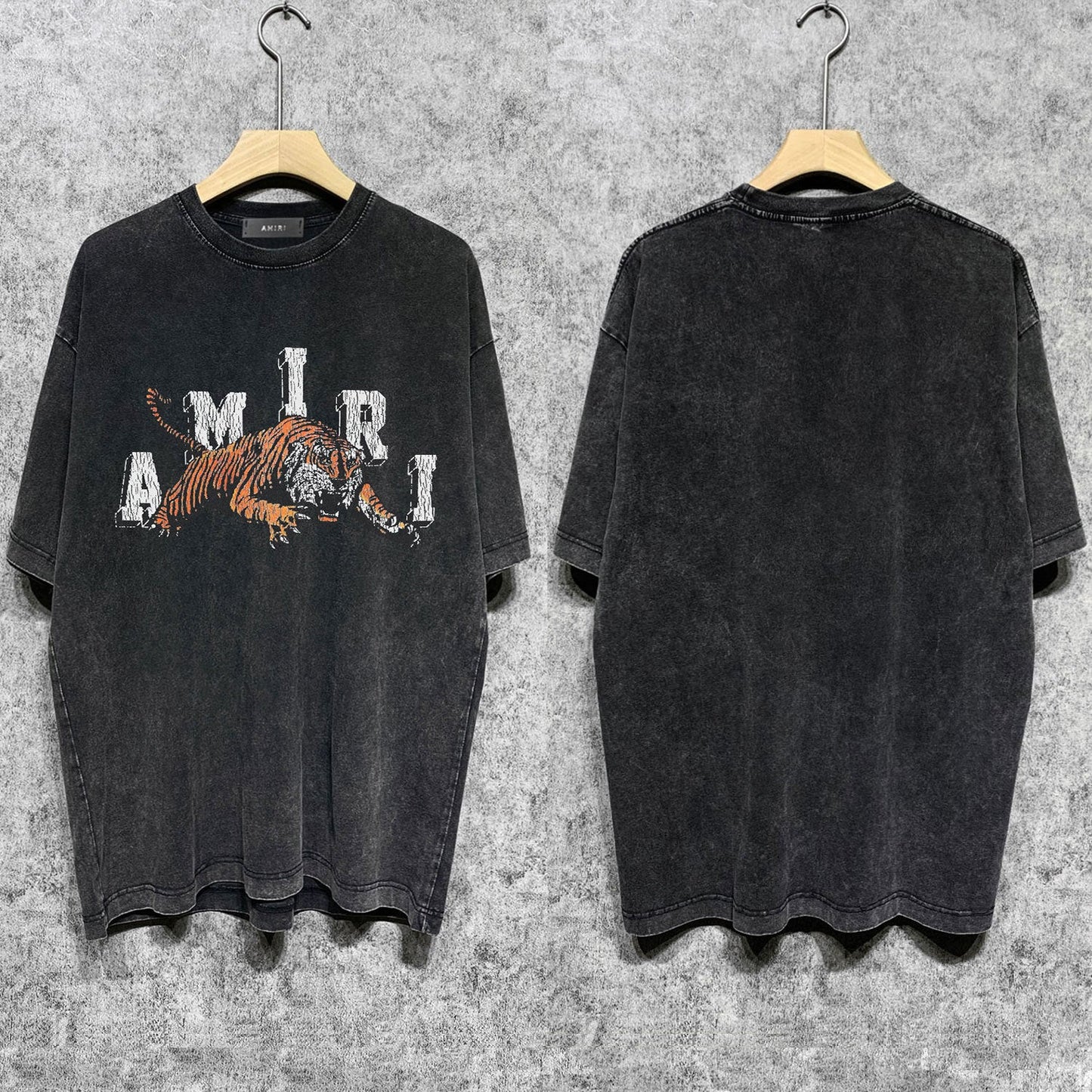 Amiri T Shirts Washed and Worn Retro Short Sleeve T-shirt