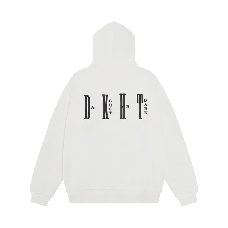 Streetwear Hoodie Letter Embroidered Hooded Sweater Fall Loose Hoodie