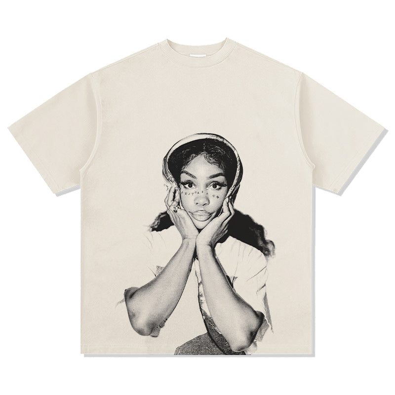New york hip hop shop vintage hip hop sza print short sleeve t-shirt