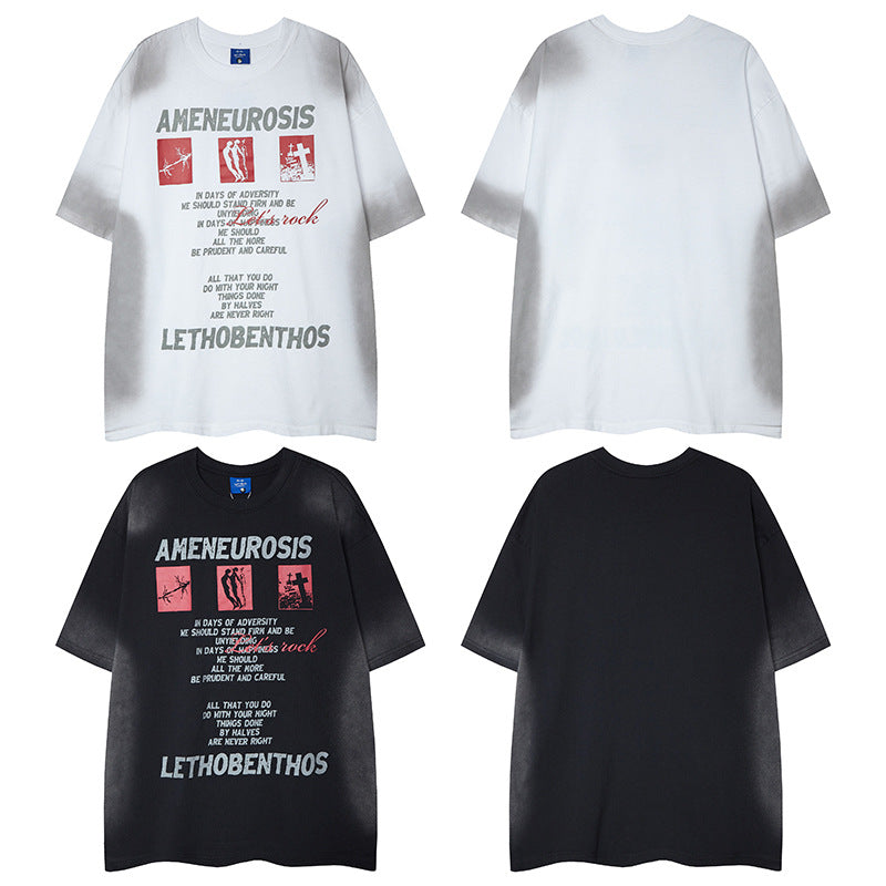 Nyc 1990 Shirt Summer Graffiti Print Short Sleeve T-Shirt