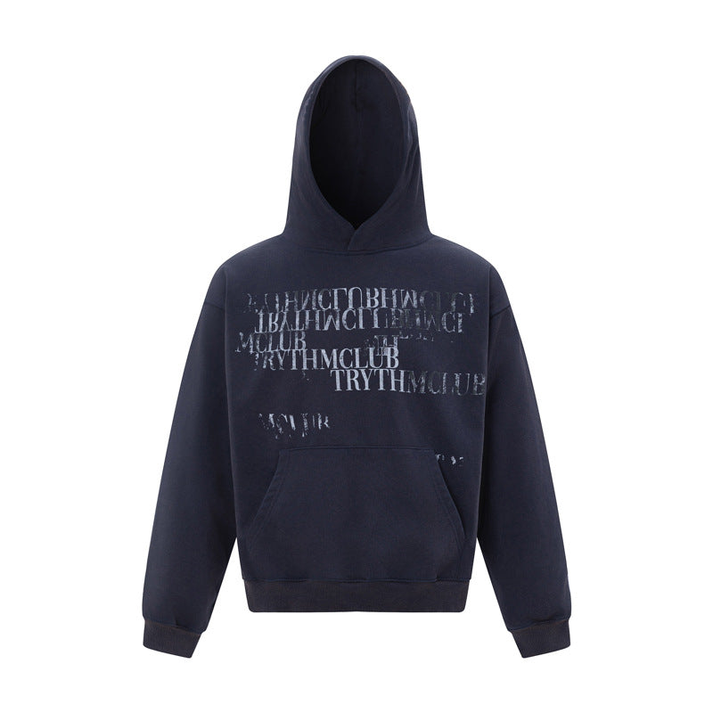 Streetwear Hoodie Vintage do gradual change letter print hooded sweater