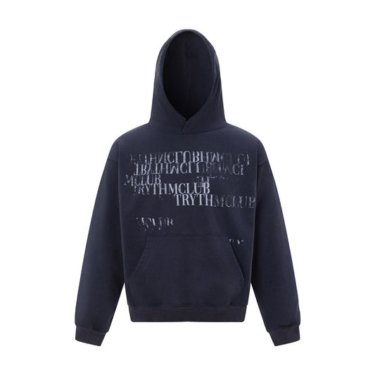 Streetwear Hoodie Vintage do gradual change letter print hooded sweater