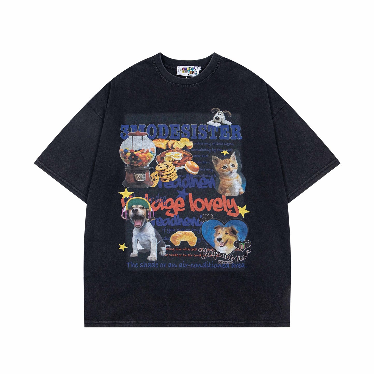 Retro Style Shirt For Men Summer Vintage Cartoon T-Shirt Short Sleeve