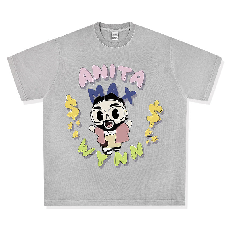 Outfit streetwear vintage hip hop drake print short sleeve t-shirt