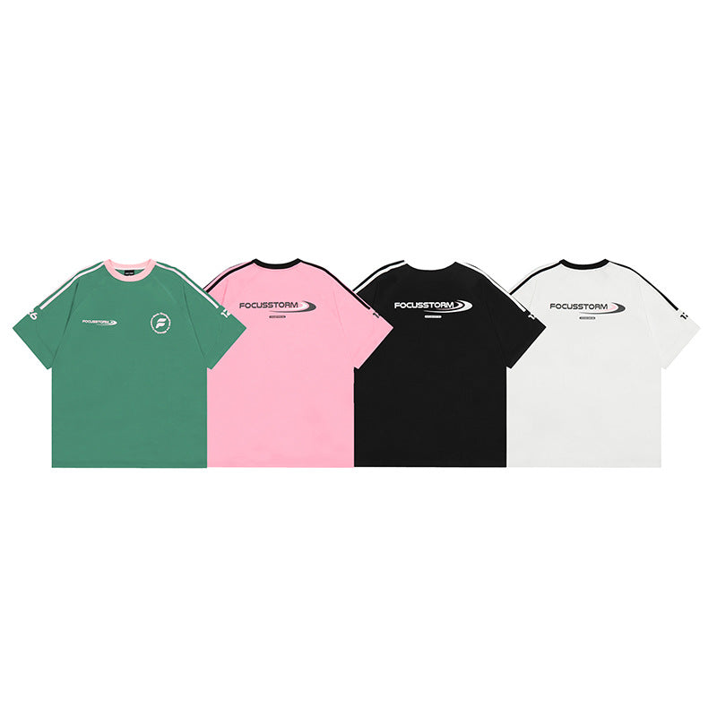 Hip Hop Clothes New York Vintage Alphabet Print Short Sleeve T-Shirt
