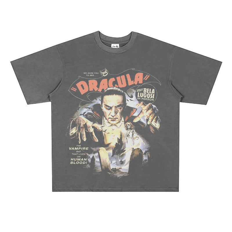 Film Star T Shirt European and American Movies Pure Cotton Loose Short Sleeve Retro Trendy T-shirt