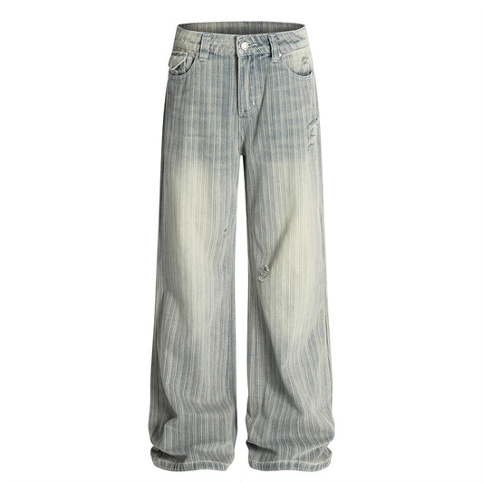 Casual Street Wear Retro Straight Jeans Fall Loose