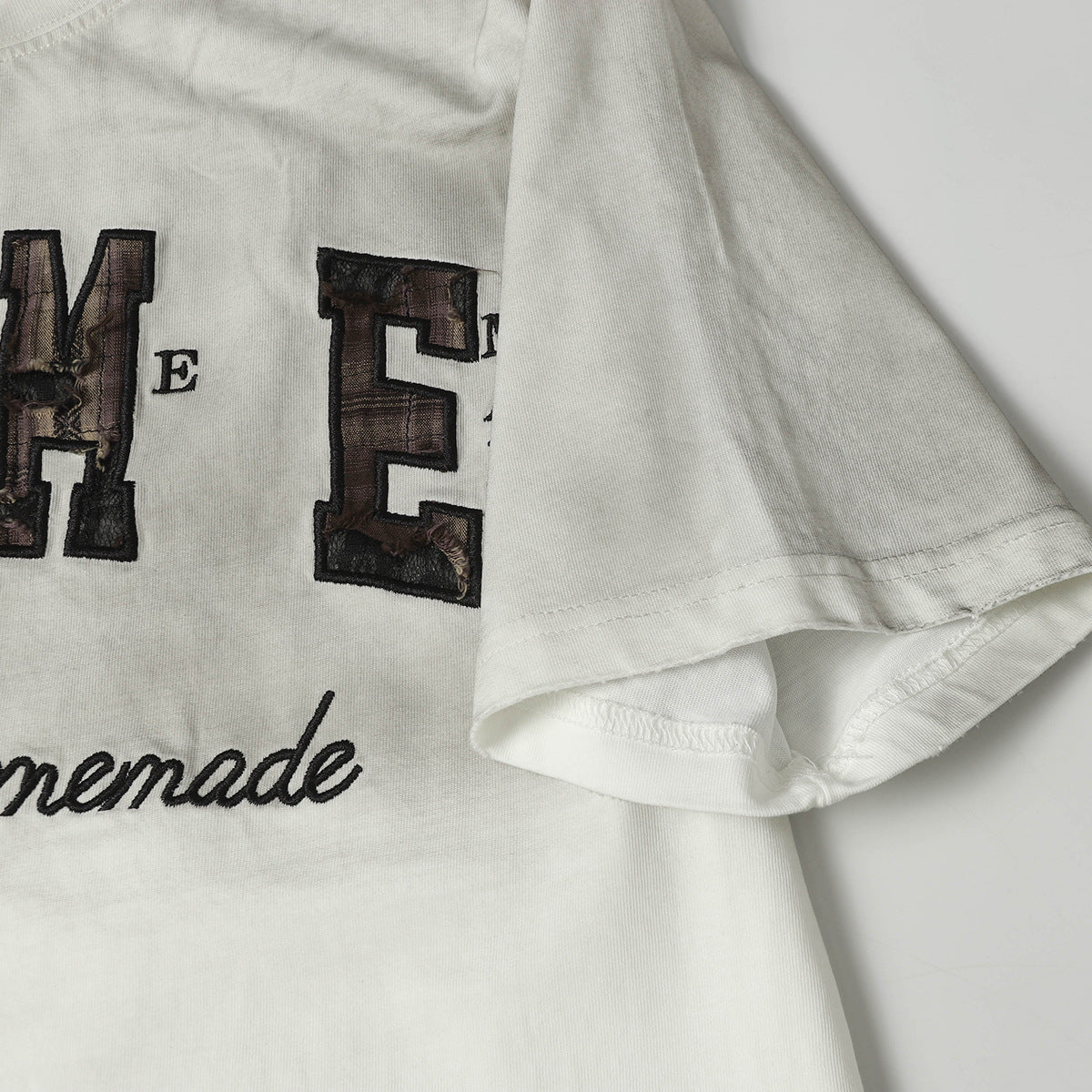 Hip Hop Clothing Summer Embroidery Wash T-Shirt Short Sleeve