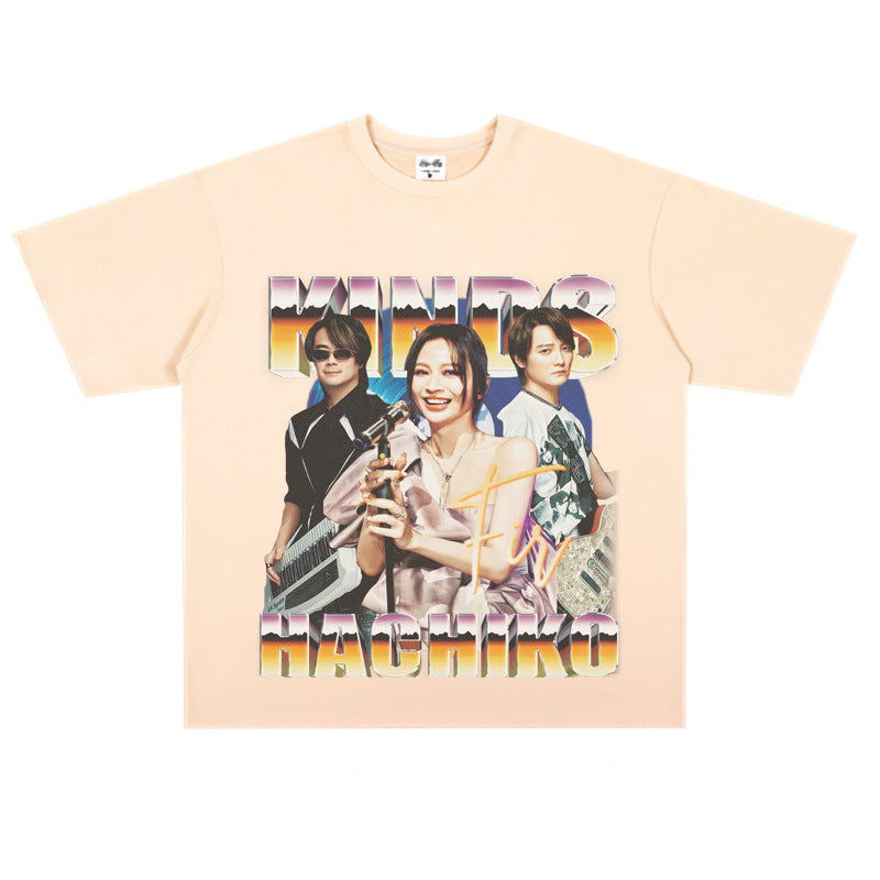 Film Star T Shirt National Fashion Rock Flyer Band Poster Commemorative Loose Street Cotton T-shirt