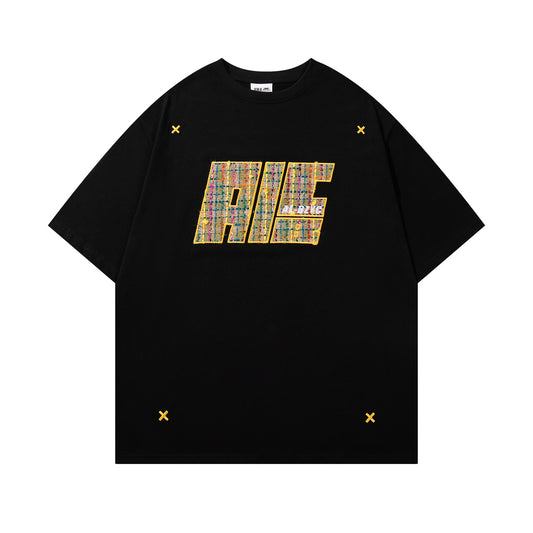 USA Vintage T-Shirt Patch Embroidery Men's Summer