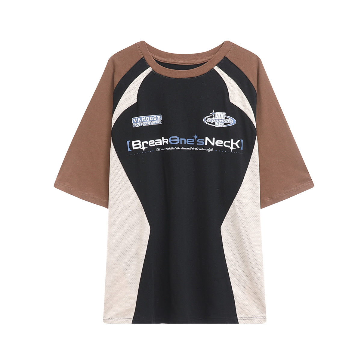Racing oversized t shirt loose racing suit mesh cloth short sleeve t