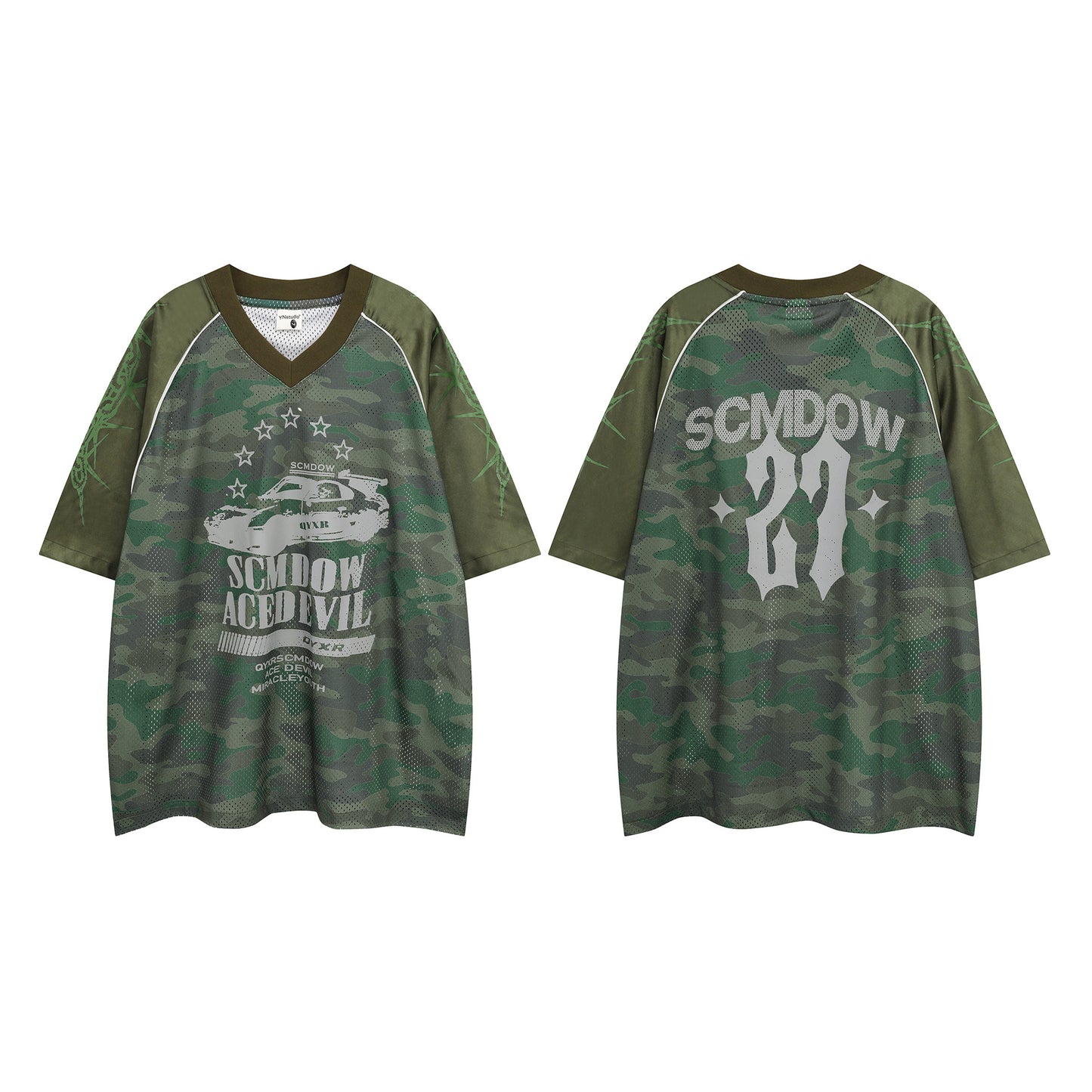 Hustle vintage summer camouflage short-sleeved t-shirt