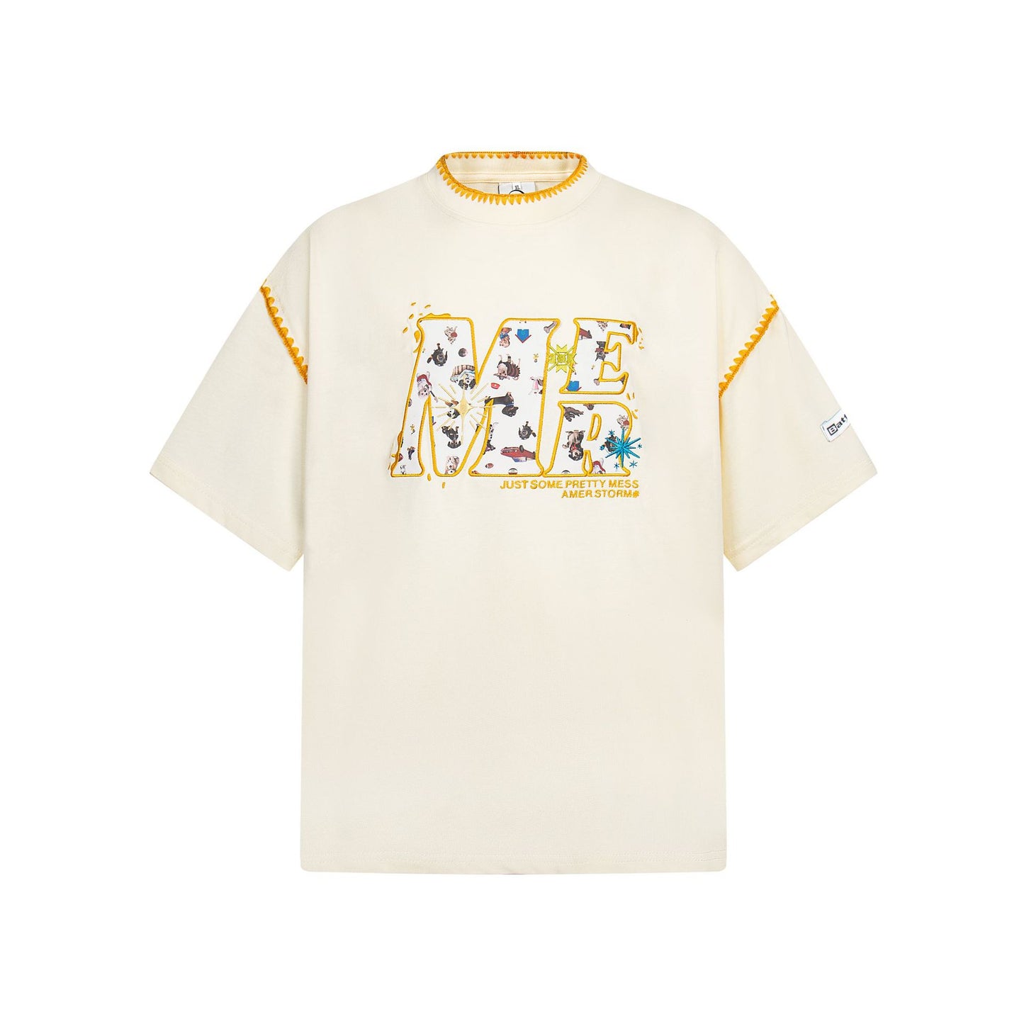 Vintage Usa Shirt Embroidered Crew Neck Short Sleeve T-Shirt