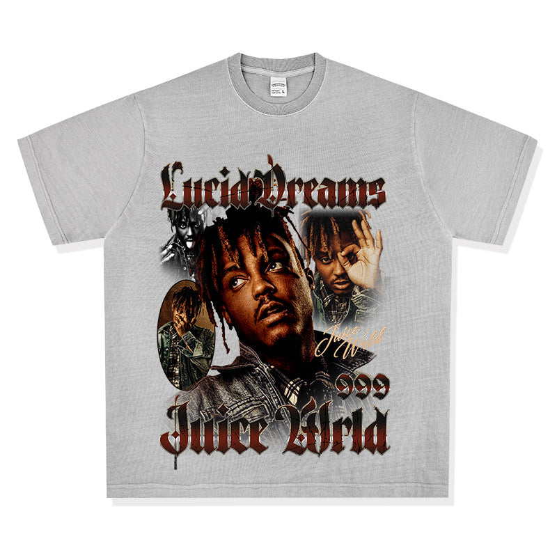 New york hip hop shop rap · Juice Wrld print hip hop, short sleeve T shirt