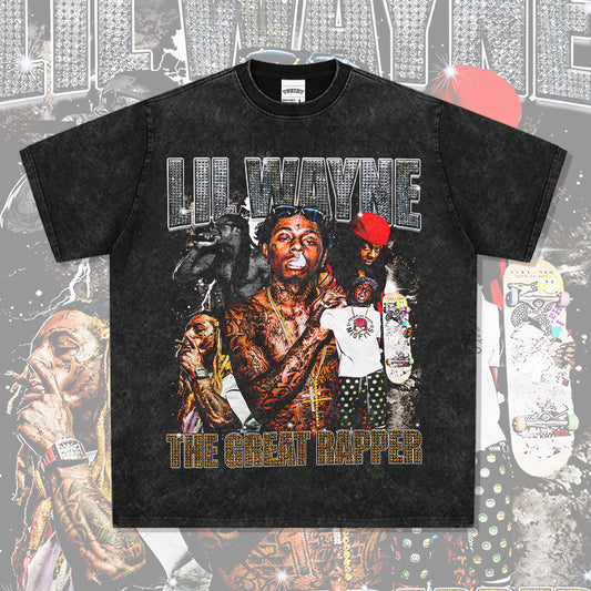 Marcas streetwear usa vintage ilwayne print short sleeve t-shirt