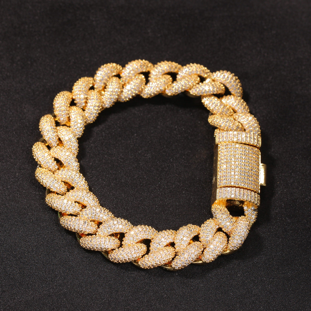 Bracelet Full Diamond Cuban Bracelet Fashion Zircon Bracelet St. Valentine's Spectrum