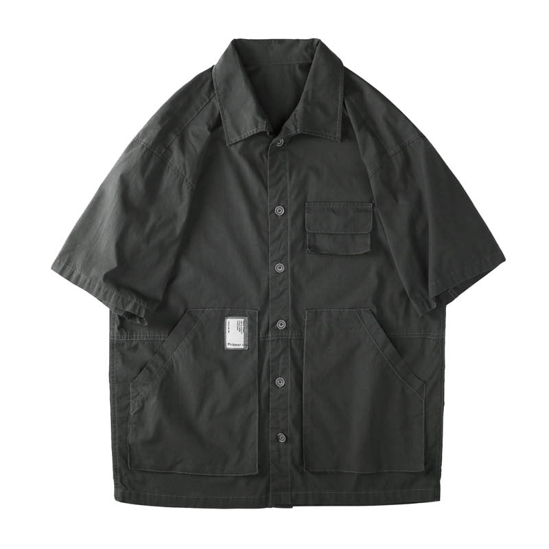 Men T-shirts Summer Vintage Short Sleeve Shirt Loose