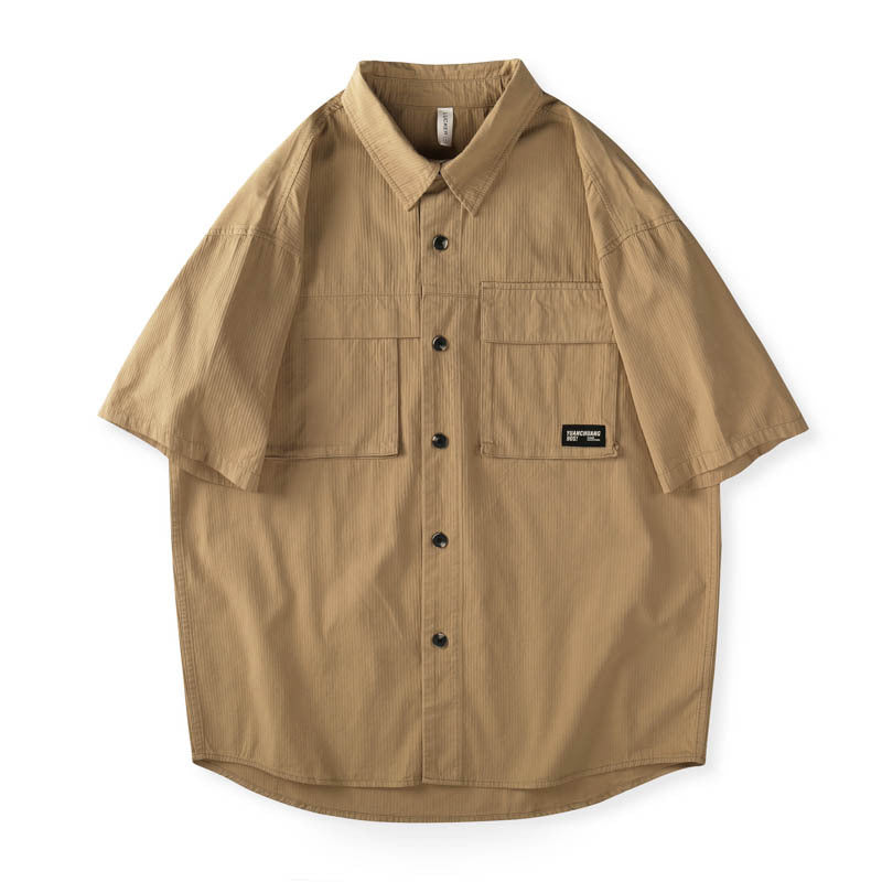 Men T-shirts Vintage Short Sleeve Summer Loose Shirt