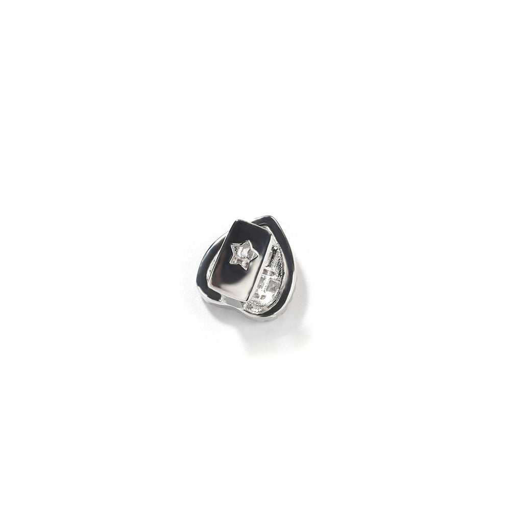 Grillz T Square Zircon Gold Love Single Teeth Braces Hip Hop Spectrum