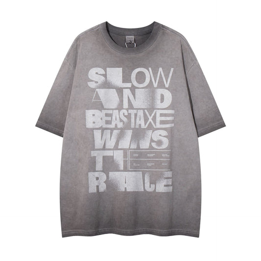 60s Style T Shirts Summer Vintage Washed Short Sleeve T-Shirts