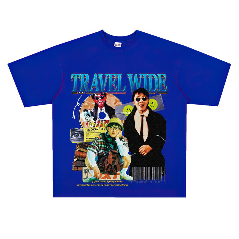 Film Star T Shirt Stephen Chow Short-Sleeved American Retro T-shirt for Men