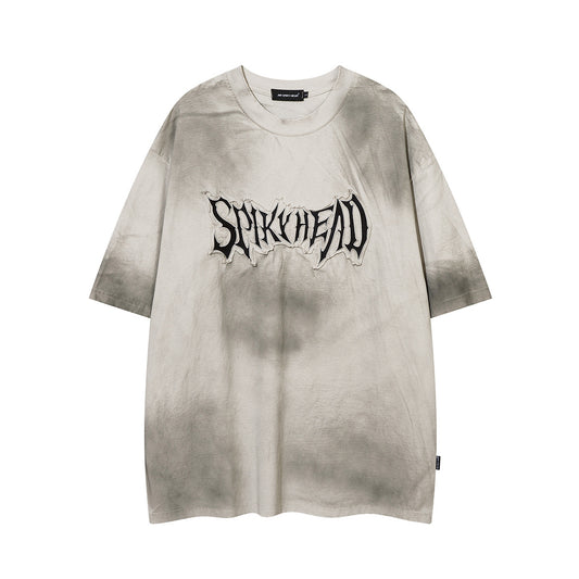 1990 Fashion T-Shirt Summer T-Shirt Washed Old Embroidered T-Shirt Short Sleeve