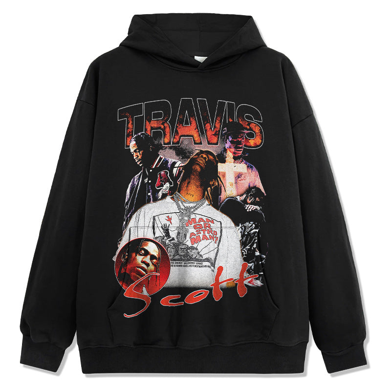 Marcas streetwear usa hip hop 2pac print wash hoodie hoodie hoodie