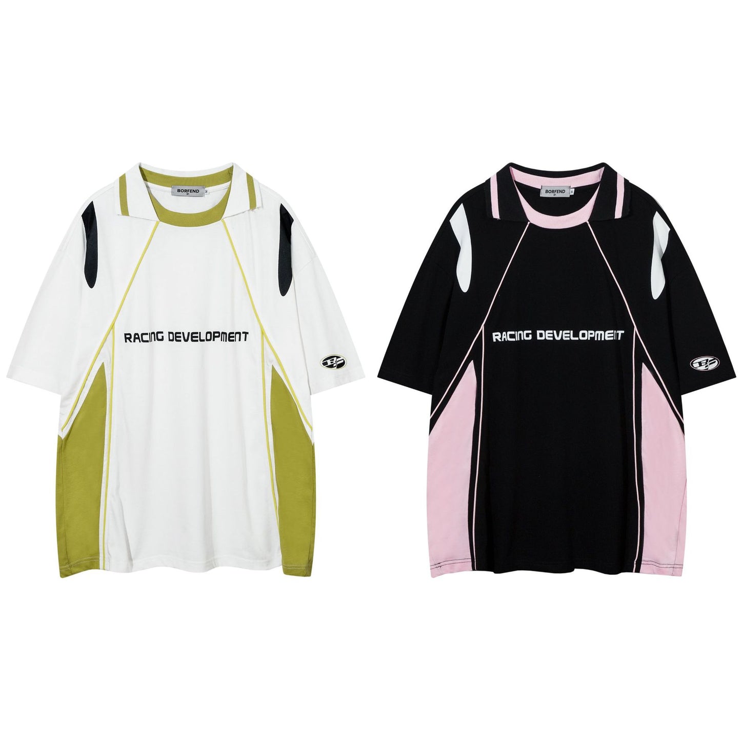 Racing oversized t shirt compound locomotive style t-shirt short sleeve
