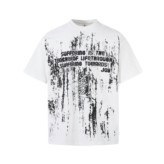 Retro Style Shirt For Men Summer Hip Hop Racing Suit Locomotive Print T-Shirt Short Sleeve