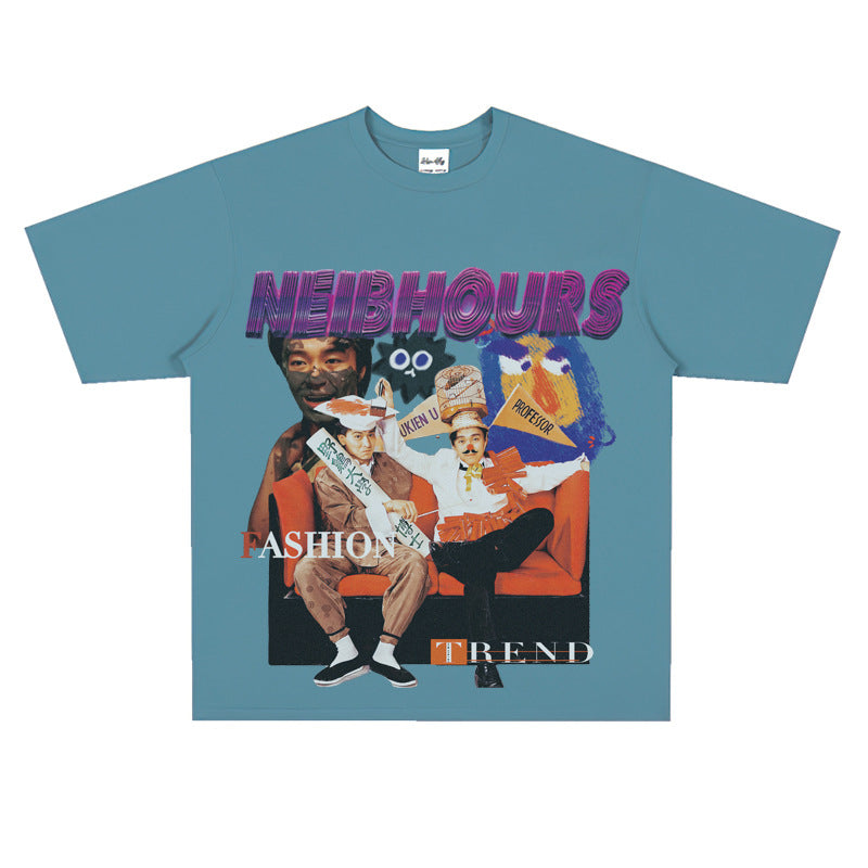 Film Star T Shirt Movie Zhou Xingchi Andy Lau Short Sleeve American Retro Loose T-shirt