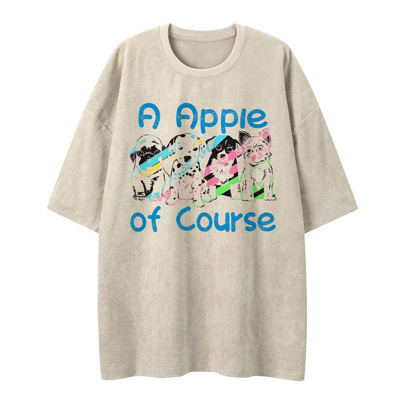 US drip outfits Summer Vintage Casual Loose Short Sleeve T-Shirts