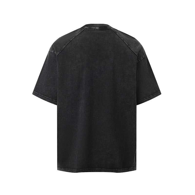 Stone Wash T shirt make old short sleeve T-shirt