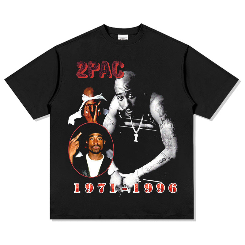 New york hip hop shop 2PAC BIGGIE SMALL West Coast HIPHOPVintage Short Sleeve T-Shirt