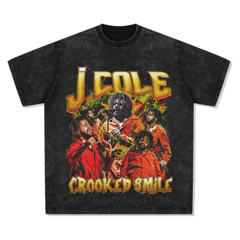 Cool t rapper vintage hip hop J. Cole print short sleeve t-shirt Vintage