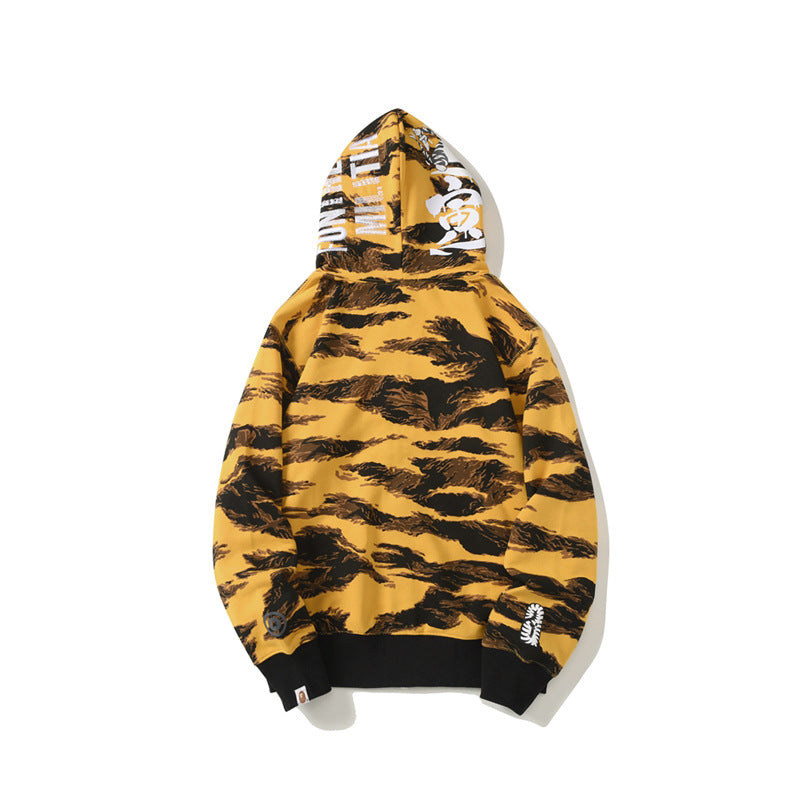 Ape Hoodie Embroidered Tiger Camo Tiger Hooded Cardigan Shark Sweater Jacket