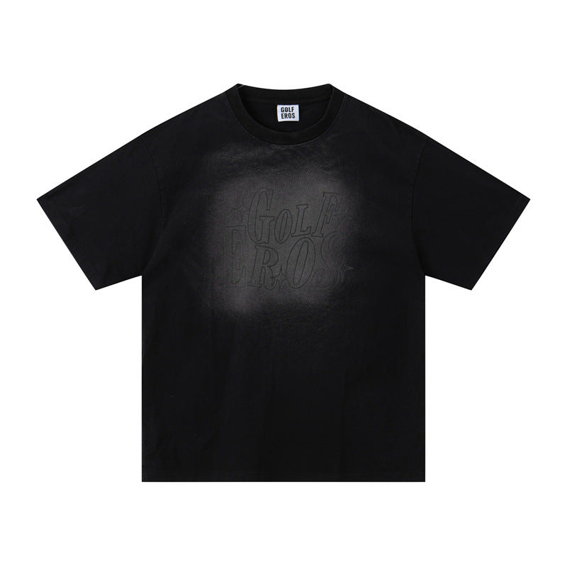US drip outfits summer retro gradual change casual loose short sleeve T-Shirts